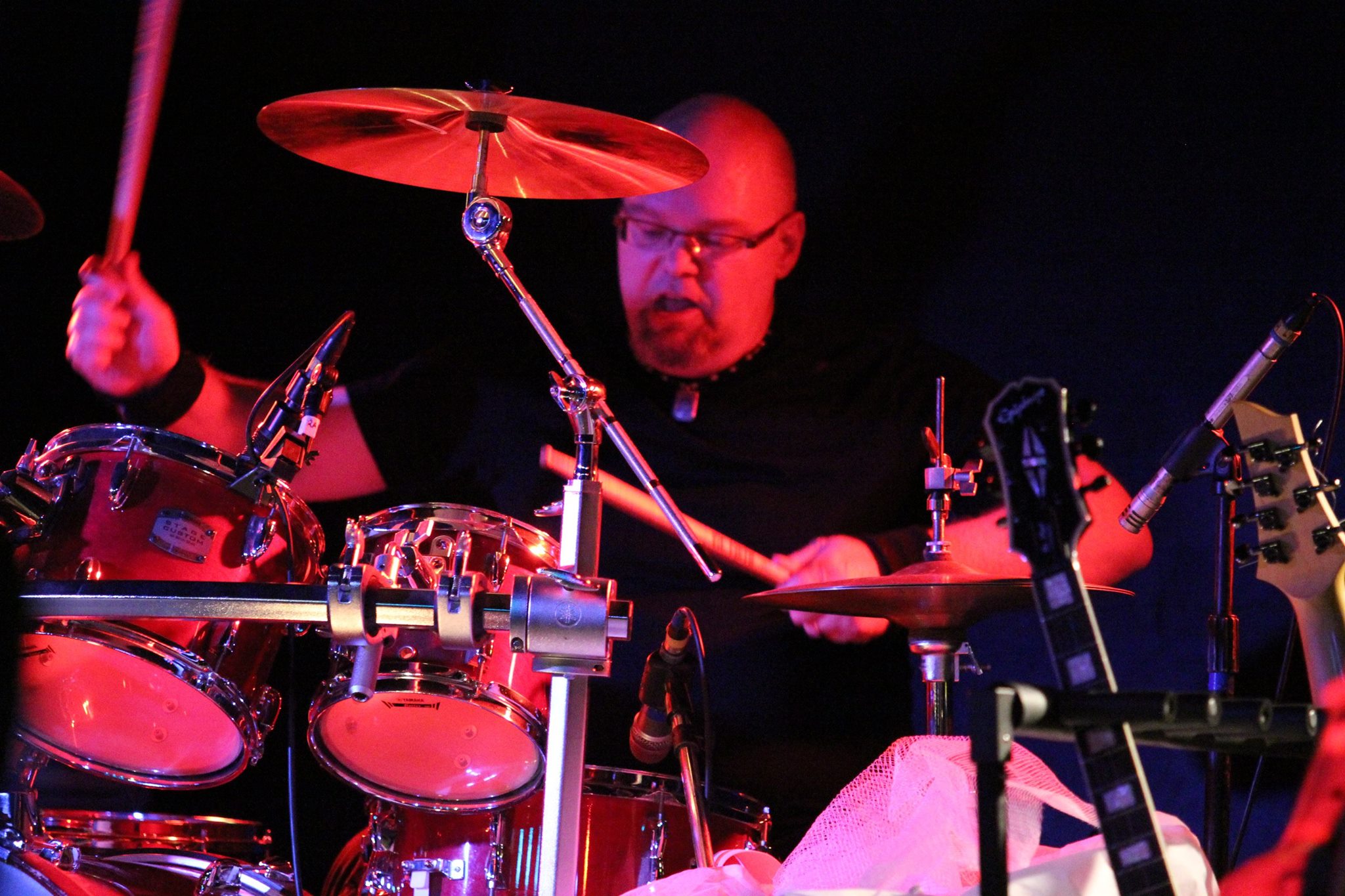 Pete Weaver playing drums